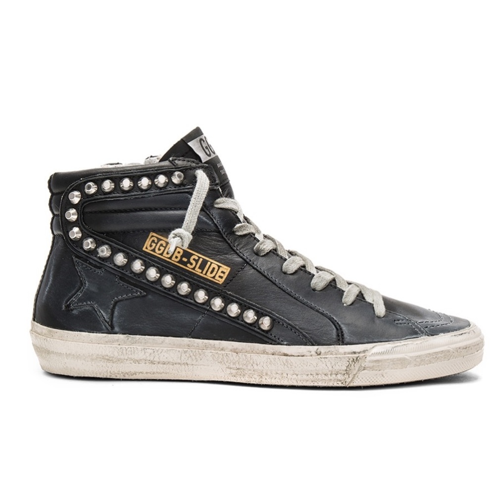Golden Goose Studded Black High Top Sneaker 38